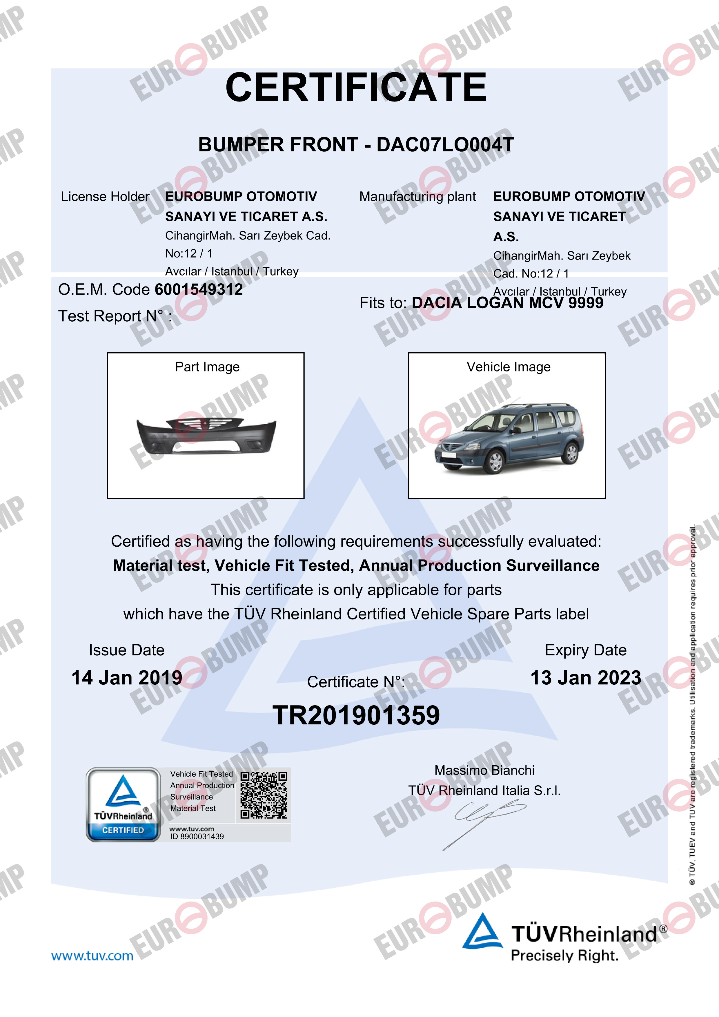 FR.BUMPER/TÜV prices