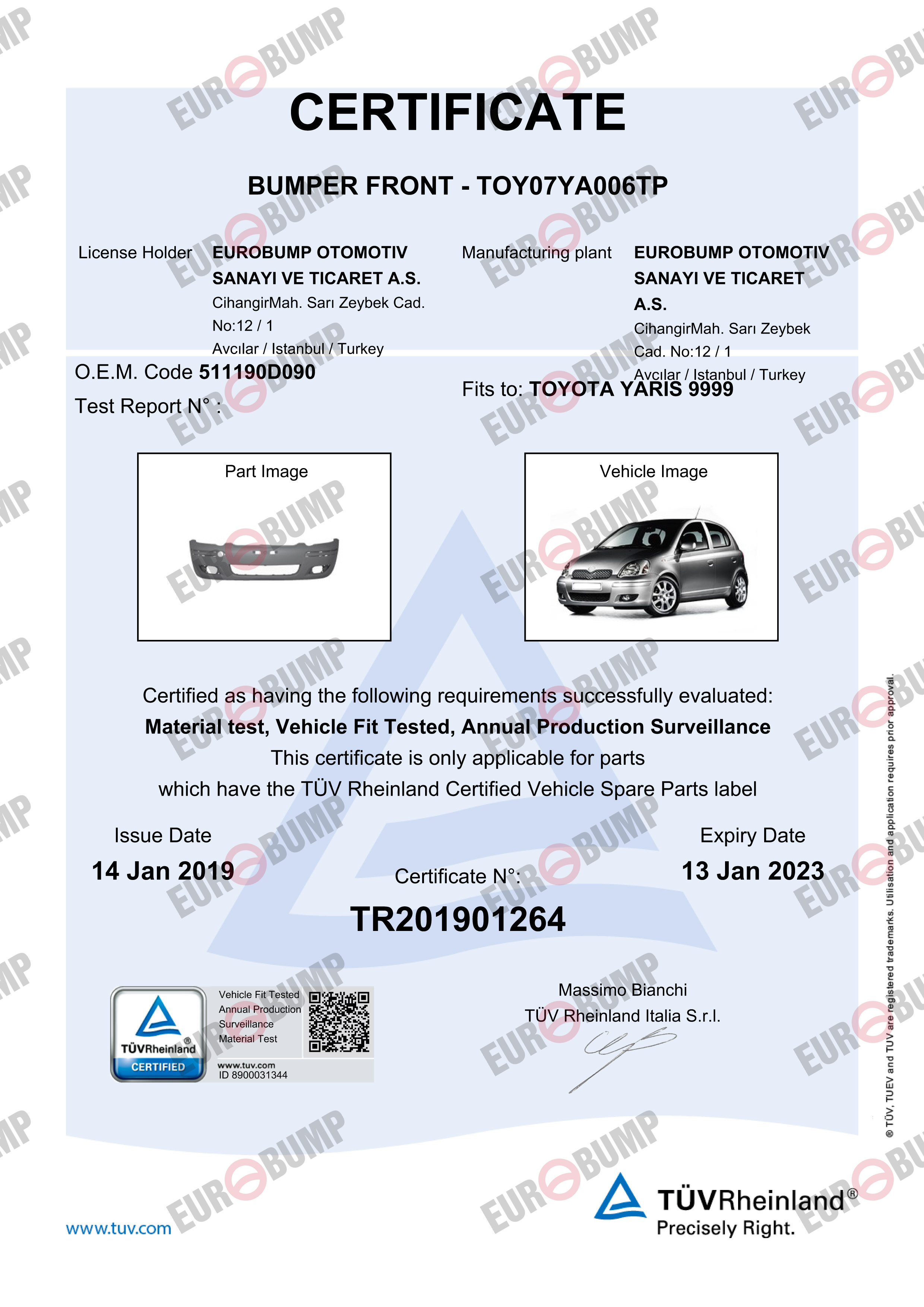 FR.BUMPER W/PR./TÜV prices